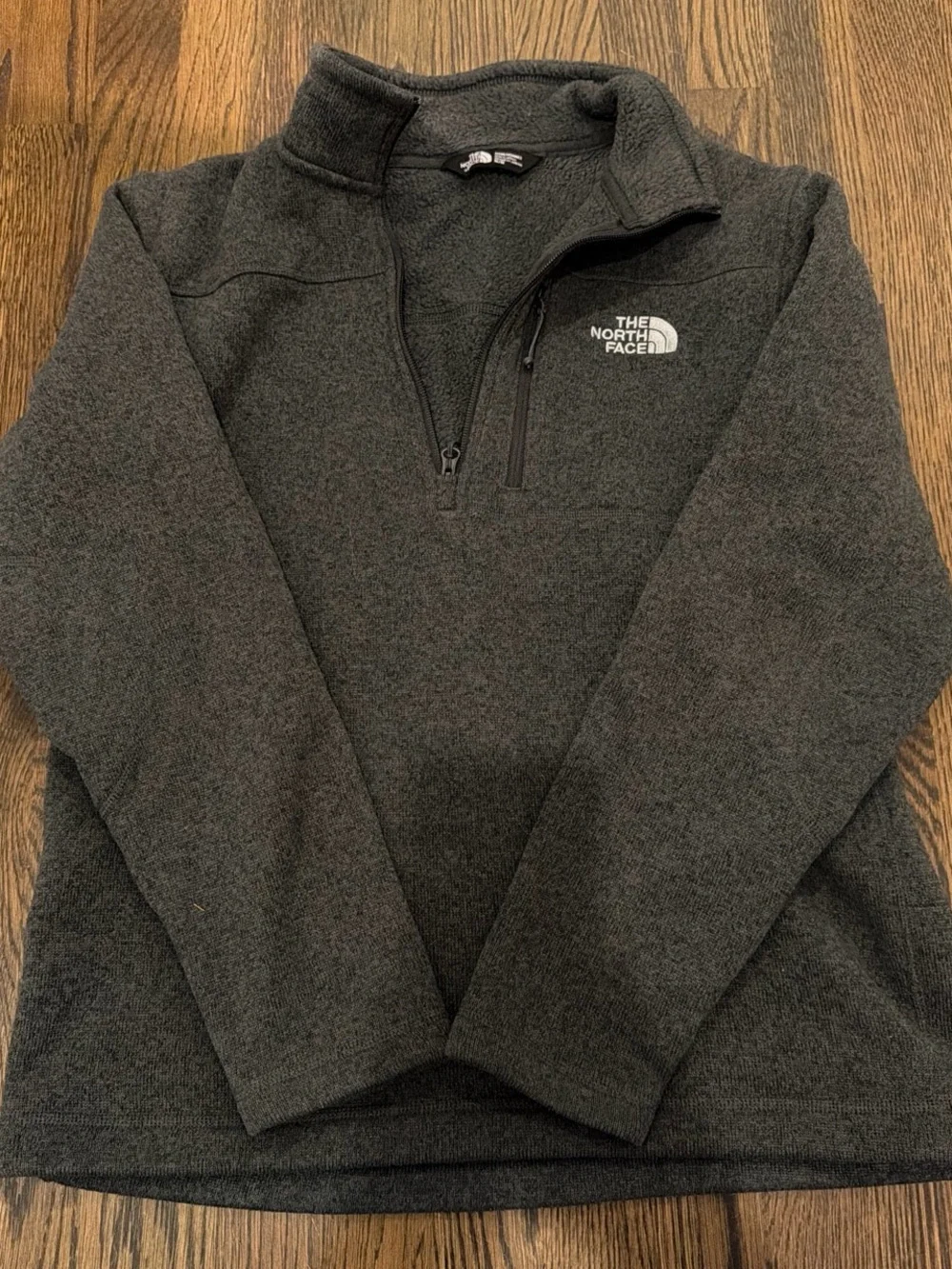 The North Face Men’s Charcoal Black Sherpa-Lined Quarter-Zip Jacket